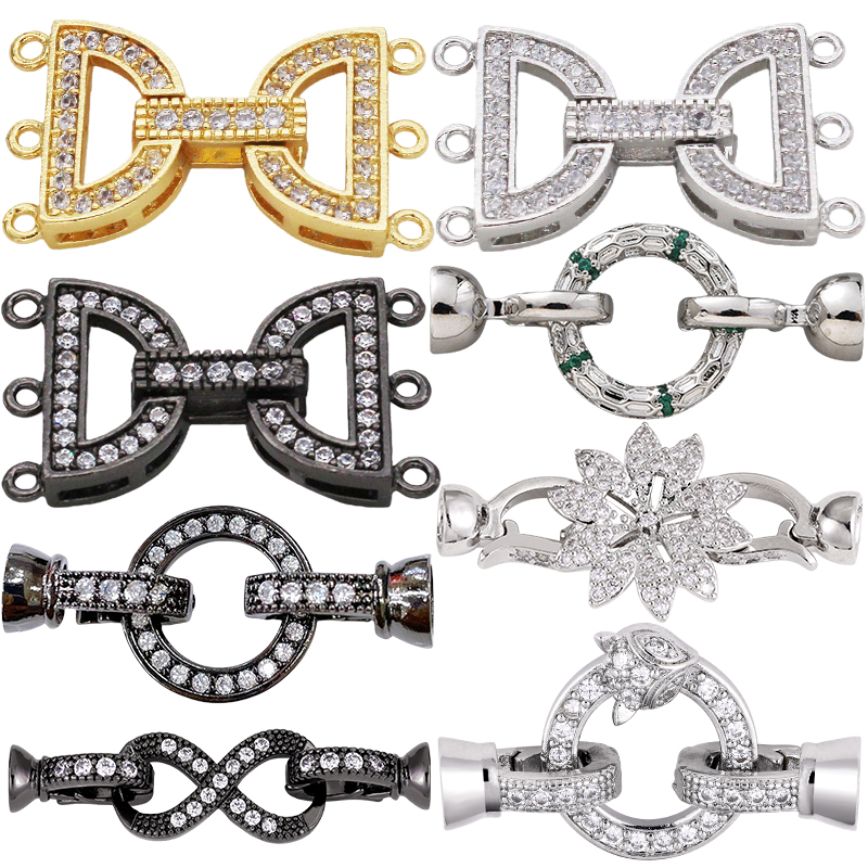 Jewelry Making Beads - Juya 18K ゴールドメッキ装飾コネクターファスナーロッククラスプ DIY ファッション針仕事用パーツ真珠ビーズジュエリー作成用
