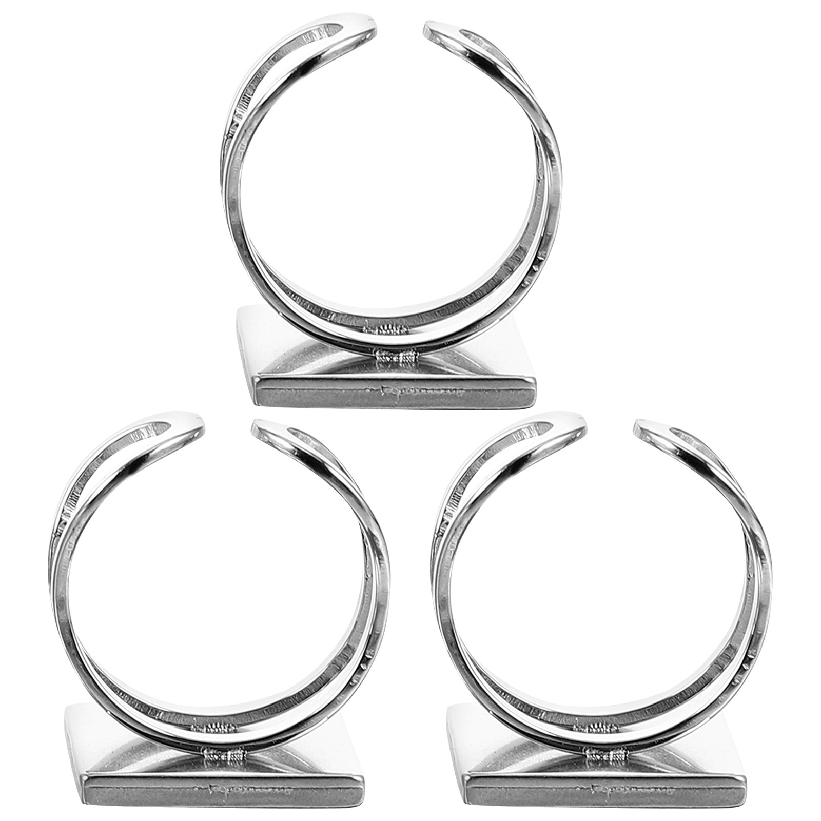 Ring Blank Adjustable - 3個入り調整可能なスクエアリングベース ステンレススチール製ベゼルトレイ ジュエリー製作用ブランク フラットパッド カボションセッティング ブランクベゼルトレイ