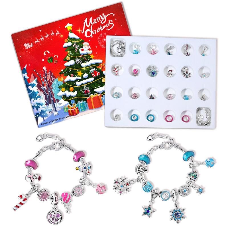 Jewelry Making Advent Calendar - アドベントカレンダージュエリーセット、カウントダウンカレンダー、24日、22の装飾、ジュエリー作り、2022