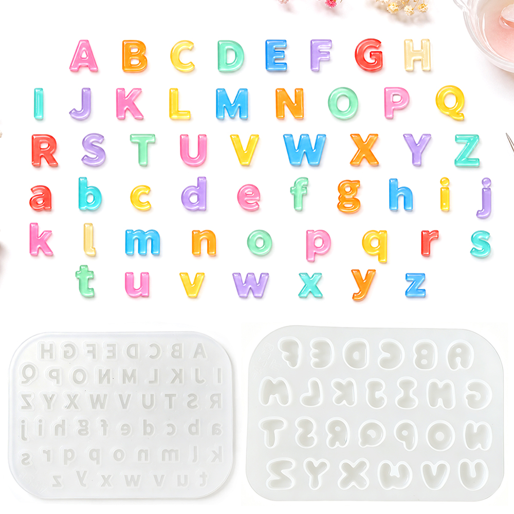 Jewelry Making Mold - S0321ミニサイズシリコンモールド DIYクリスタルエポキシ樹脂 大文字小文字文字ジュエリー製作 アルファベットモールド