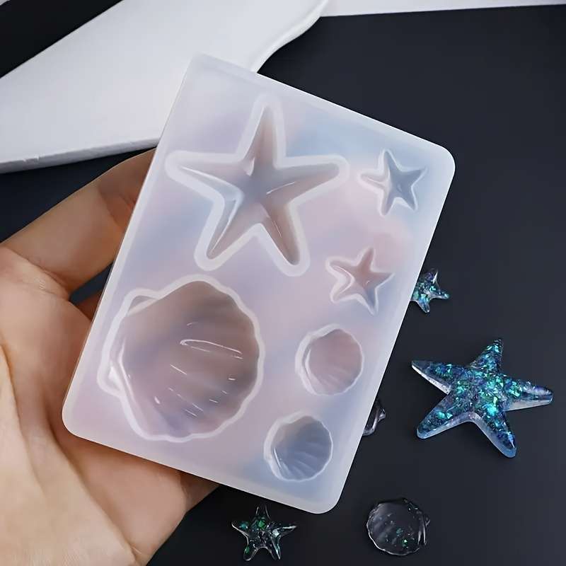 Jewelry Making Mold - DIY 海洋テーマクリスタルエポキシ樹脂シェルジュエリーペンダントシリコーン型ジュエリーペンダント作成型 UV 樹脂型