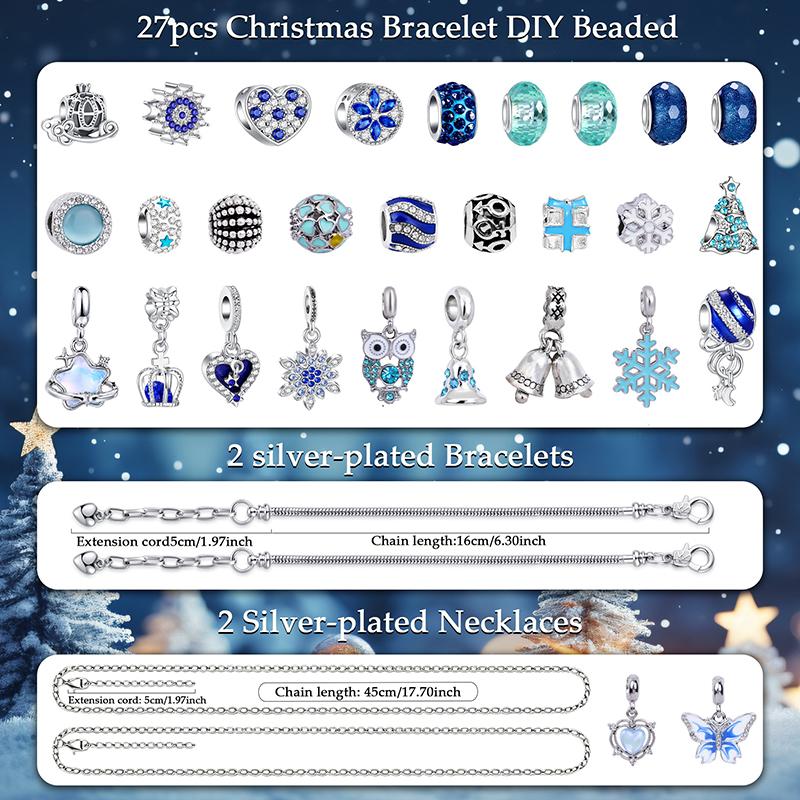 Jewelry Making Advent Calendar - クリスマスアドベントカレンダー ジュエリーメイキングキット マルチテーマチャーム DIY ブレスレット ネックレス
