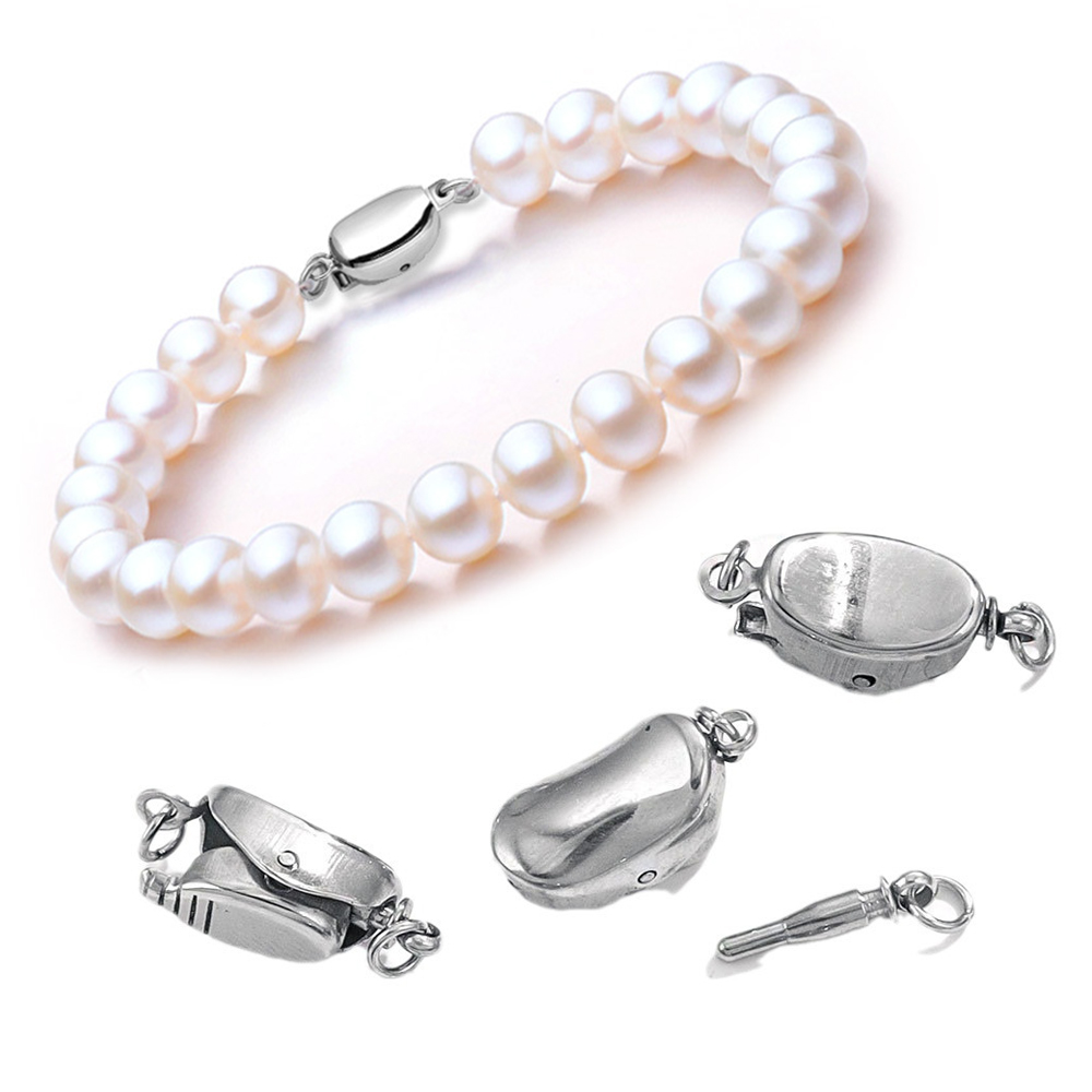 Jewelry Making Beads - 5 個のチタン鋼ネックレスバックルステンレス鋼サドルバックル錆びない DIY パールネックレス接続ジュエリー作成