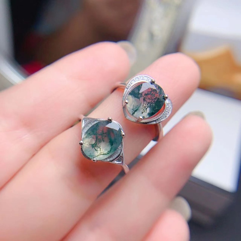 Jewelry Making University - 女性のための幾何学的な瑪瑙石のリングセット,本物の925スターリングシルバー,ヴィンテージのウェディングジュエリー,かわいい女性