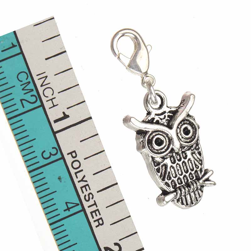 Jewelry Making Business - ジュエリー作り用の銀メッキ金属ロブスタークラスプ、フクロウチャーム、DIYブレスレット、作成アイテム、ビジネスアイテム、ビジネス、卸売、30個