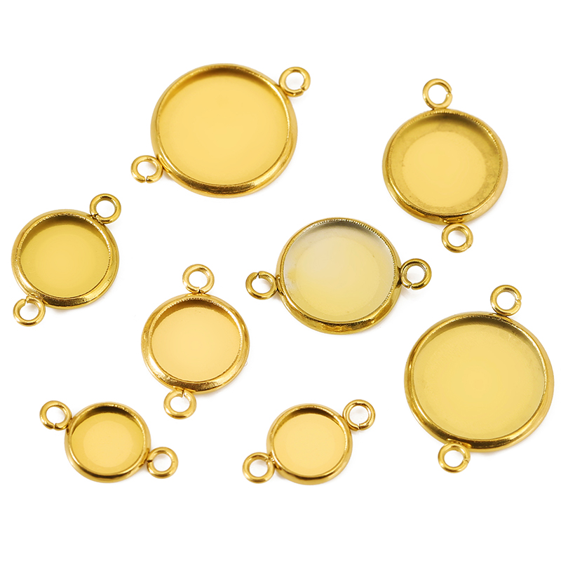 Jewelry Making Tray - 20個入り 色褪せないステンレス鋼ペンダントブレスレットベーストレイ 6 8 10 12
