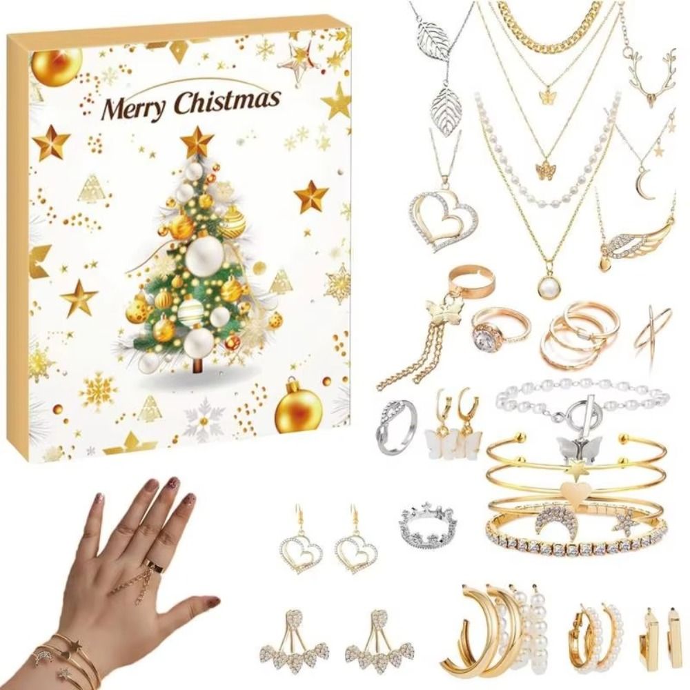 Jewelry Making Advent Calendar - 2024年DIYクリスマスアドベントカレンダー新年ギフト合金ジュエリーアクセサリー面白いブレスレット作成キット