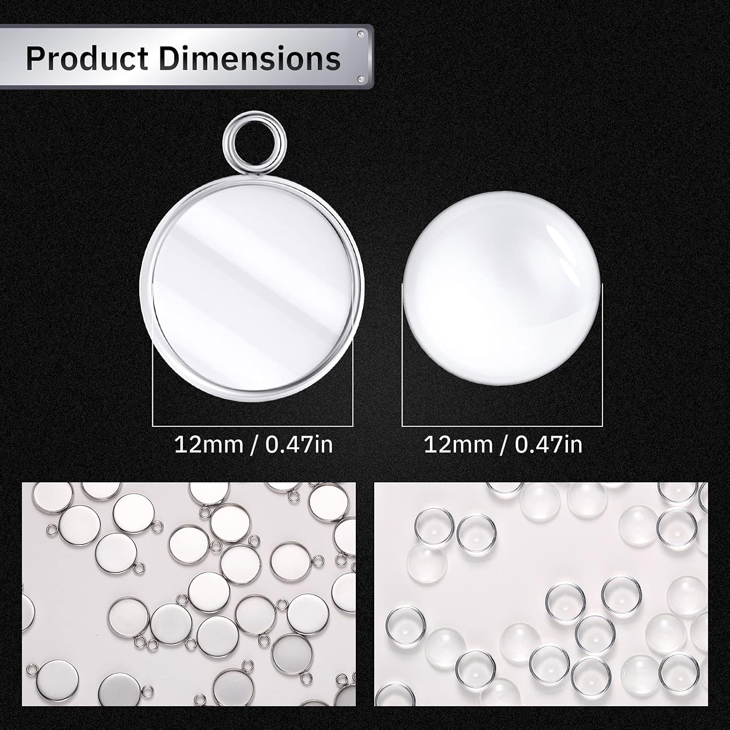 20個のステンレス鋼ラウンドベゼルブランクペンダントトレイ、 - Jewelry Making Tray のレビューと価格