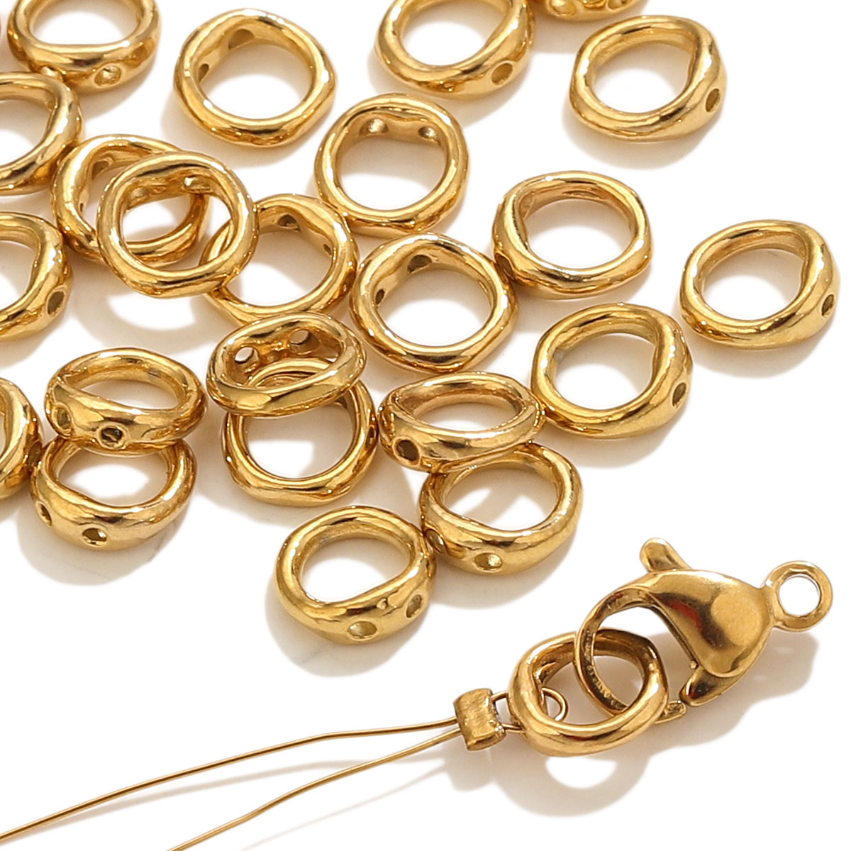 20個入り ステンレス製クラスプ エンドコネクター フック  - Jewelry Making Beads のレビューと価格