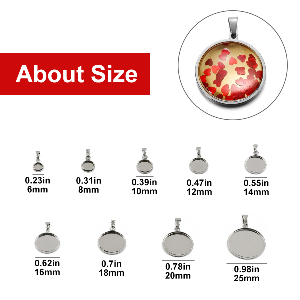 10個入り ステンレス製 丸型 ブランクベース ペンダントト - Jewelry Making Tray のレビューと価格
