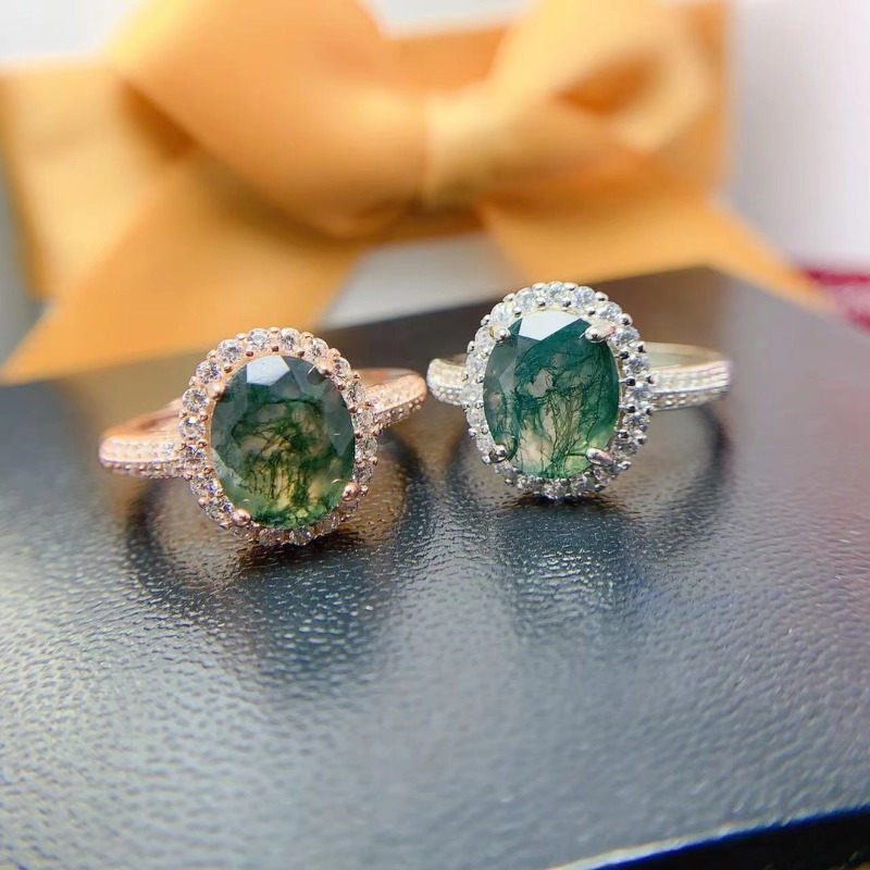 女性のための天然苔瑪瑙リング,ガールフレンドのための約束リン - Jewelry Making University のレビューと価格