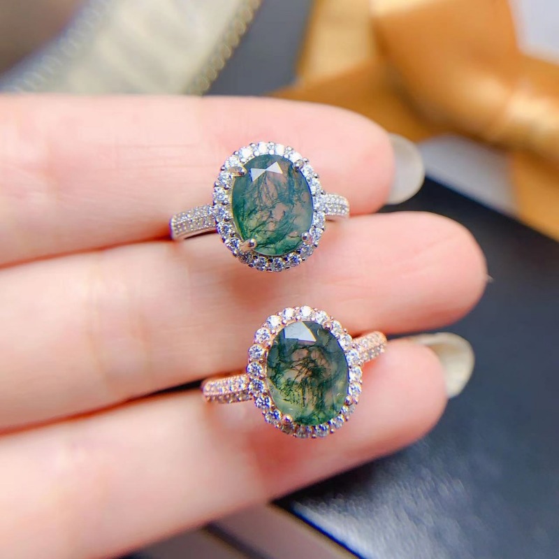女性のための天然苔瑪瑙リング,ガールフレンドのための約束リン - Jewelry Making University のレビューと価格