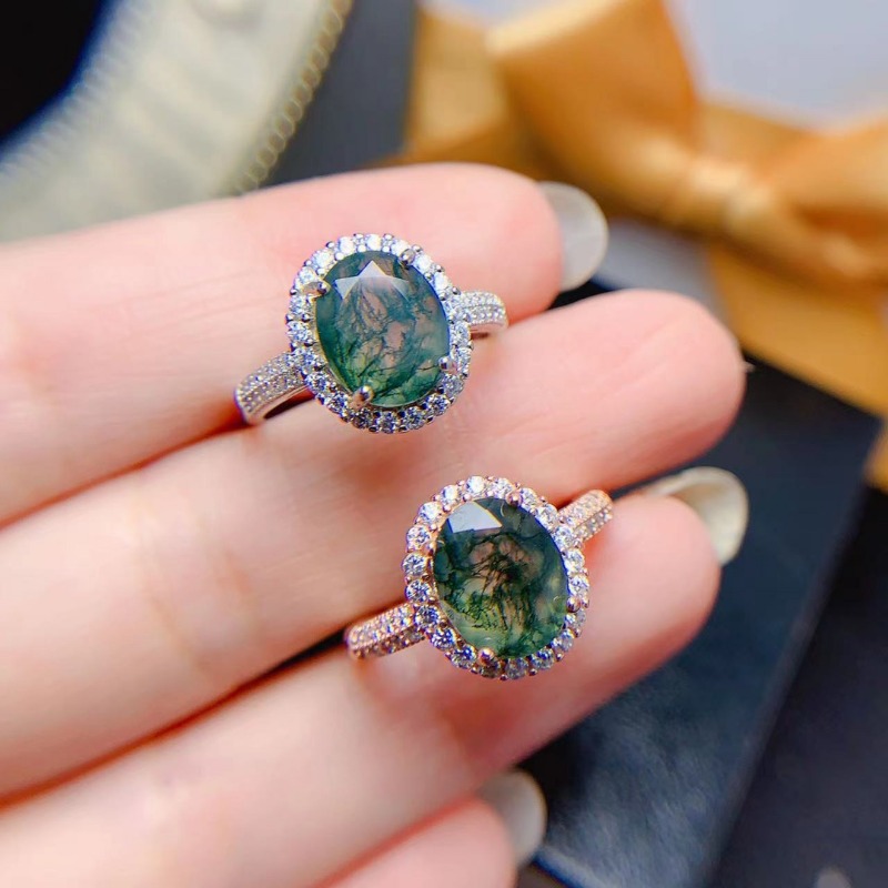 女性のための天然苔瑪瑙リング,ガールフレンドのための約束リン - Jewelry Making University のレビューと価格