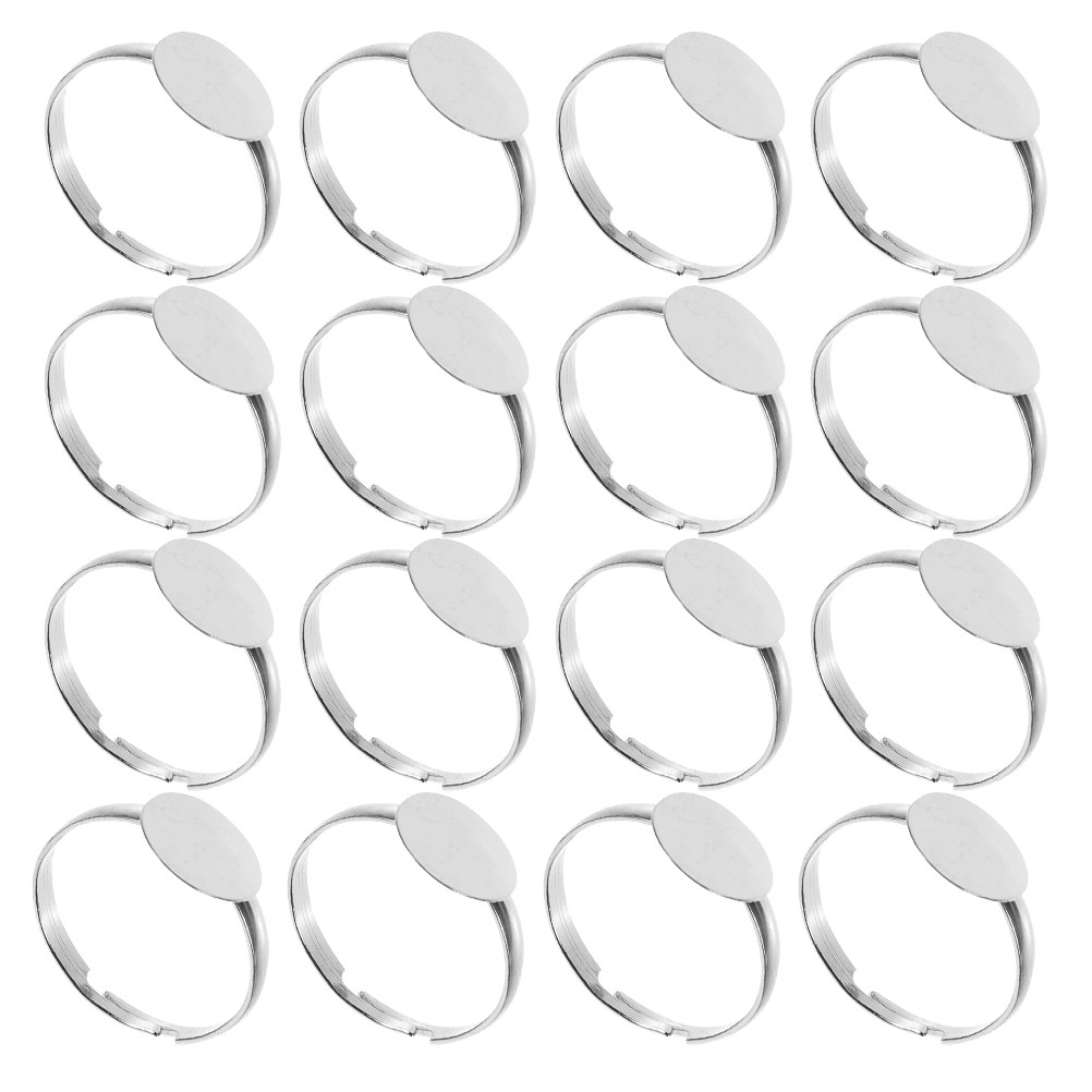 50個入り ブランクリングベース フラットラウンドパッドリン - Ring Blank Adjustable のレビューと価格
