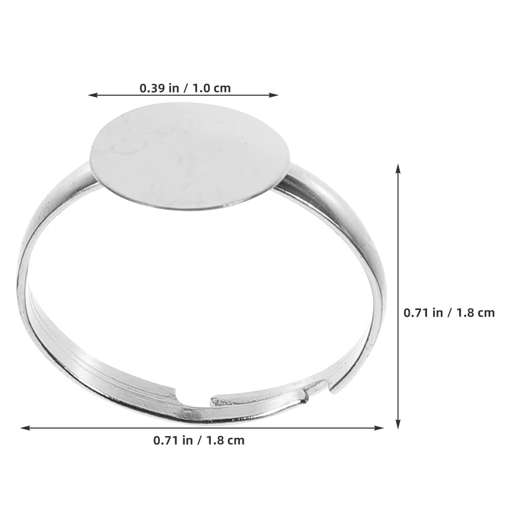 50個入り ブランクリングベース フラットラウンドパッドリン - Ring Blank Adjustable のレビューと価格