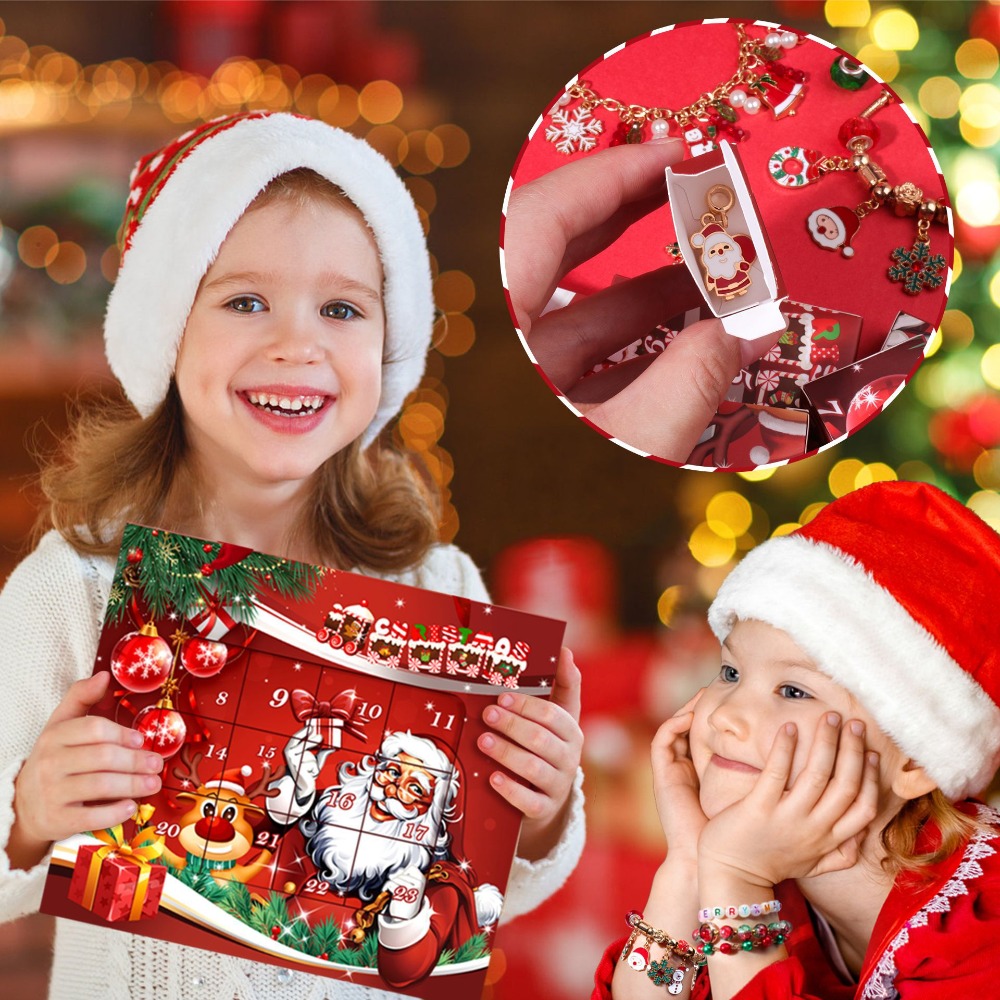 クリスマスアドベントカレンダーチャームブレスレット作成キット - Jewelry Making Advent Calendar のレビューと価格