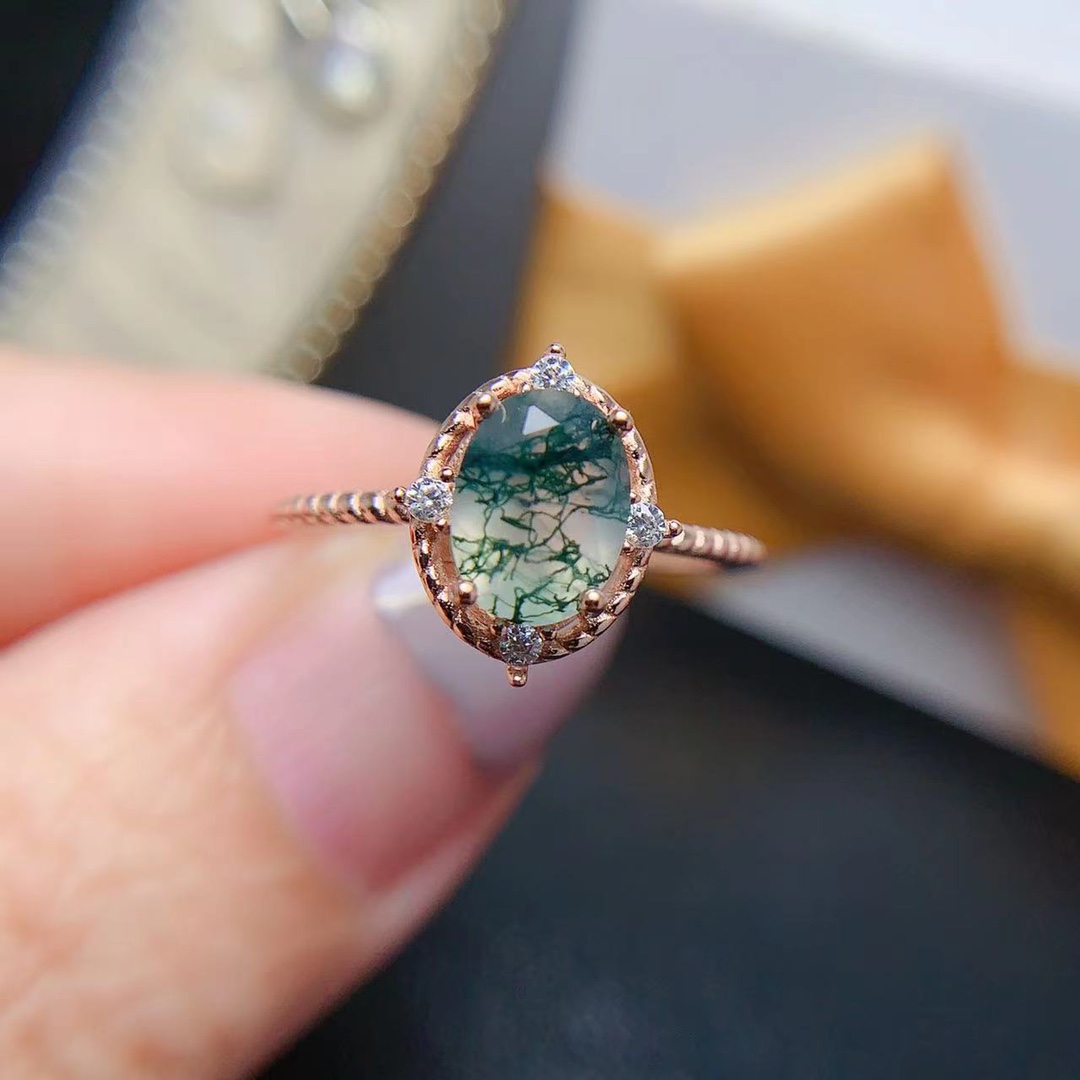 男性と女性のための天然石の海洋水苔瑪瑙リング,幾何学的なジュ - Jewelry Making University のレビューと価格