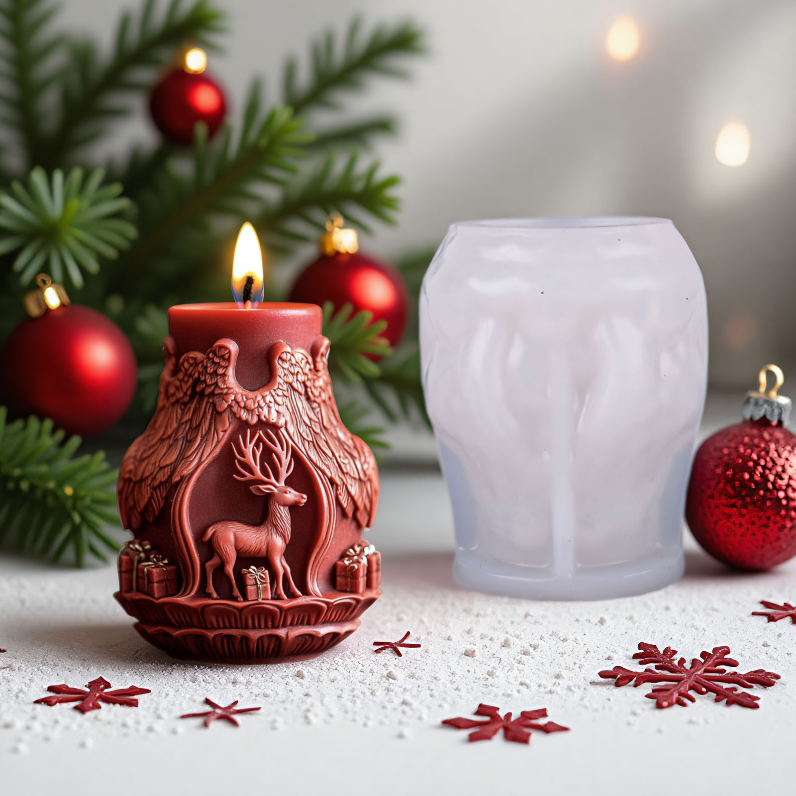 サンタクロースとエルクのキャンドル製造用型、キャンドル製作、 - Jewelry Making Mold のレビューと価格