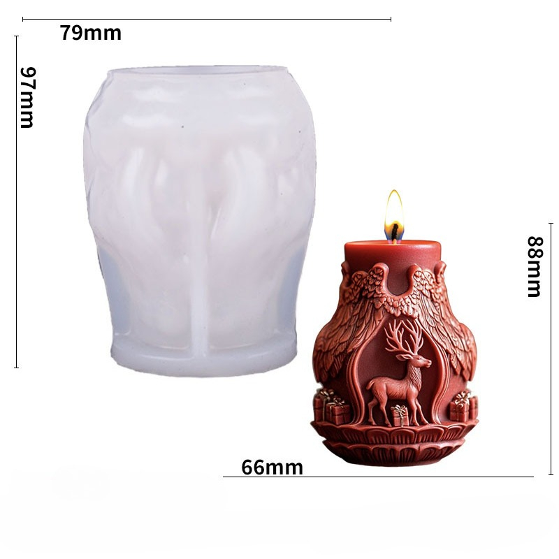 サンタクロースとエルクのキャンドル製造用型、キャンドル製作、 - Jewelry Making Mold のレビューと価格