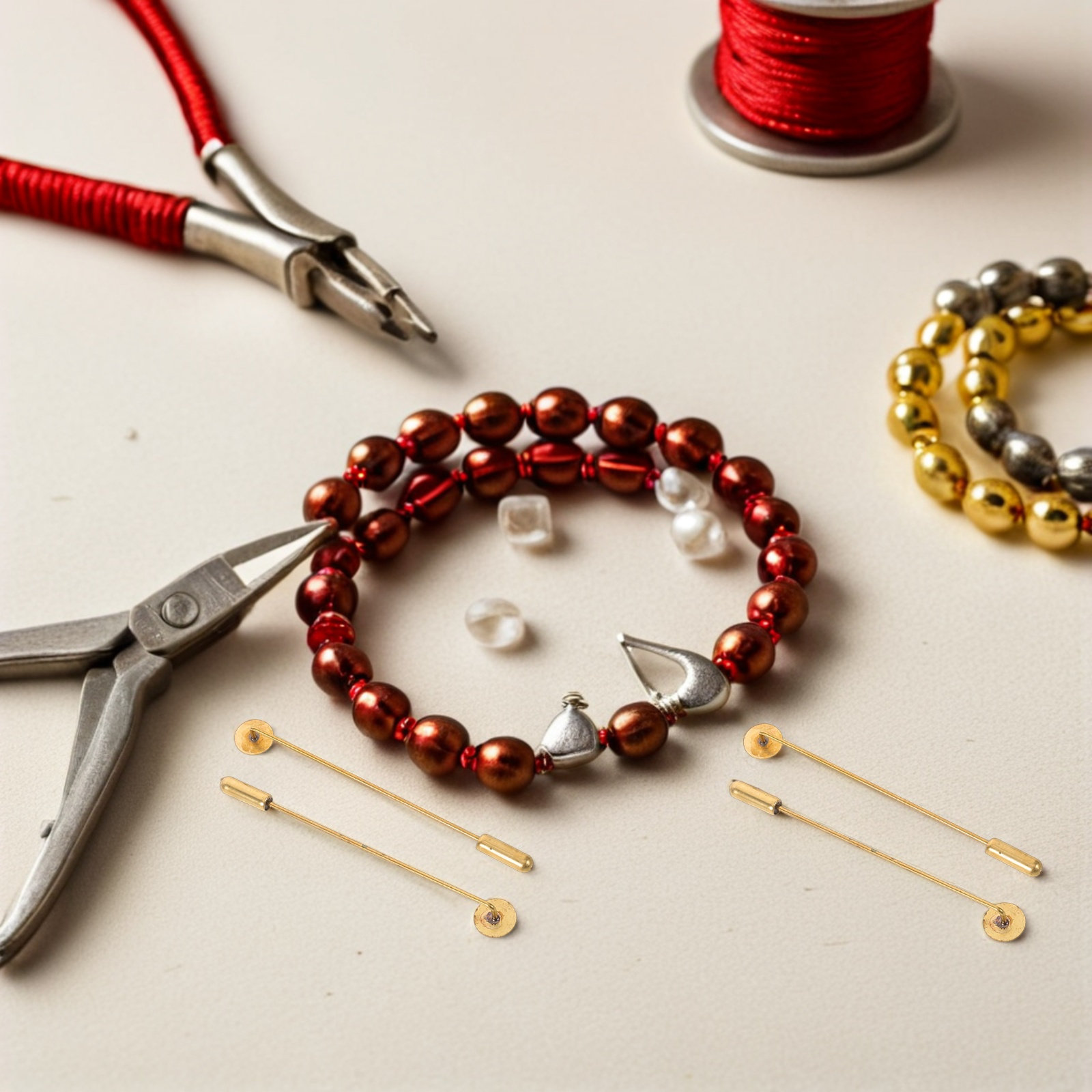 50セット 無垢銅製丸型トレイ 安全ピン DIYジュエリー製 - Jewelry Making Tray のレビューと価格