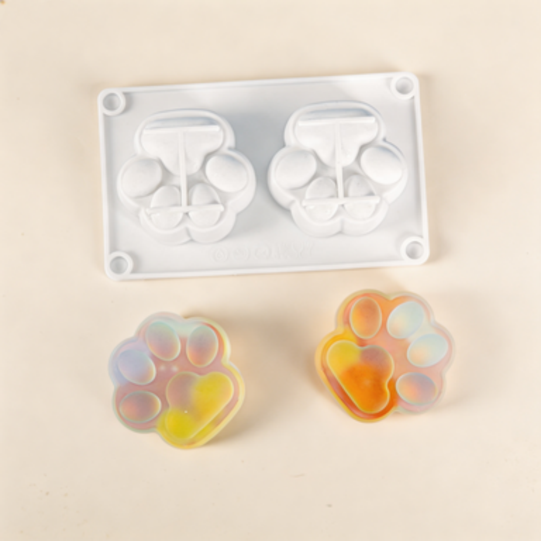 2接点の猫の足型シリコンモールド、かわいいフロスト加工ジュエ - Jewelry Making Mold のレビューと価格