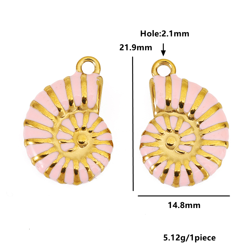4 個ステンレス鋼コンチ金メッキエナメルチャームペンダント  - Jewelry Making Materials Wholesale のレビューと価格