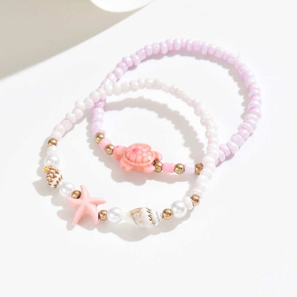 2個セット 可愛いピンクのミニシードビーズとセラミックの亀、 - Jewelry Making Kits For Girls のレビューと価格