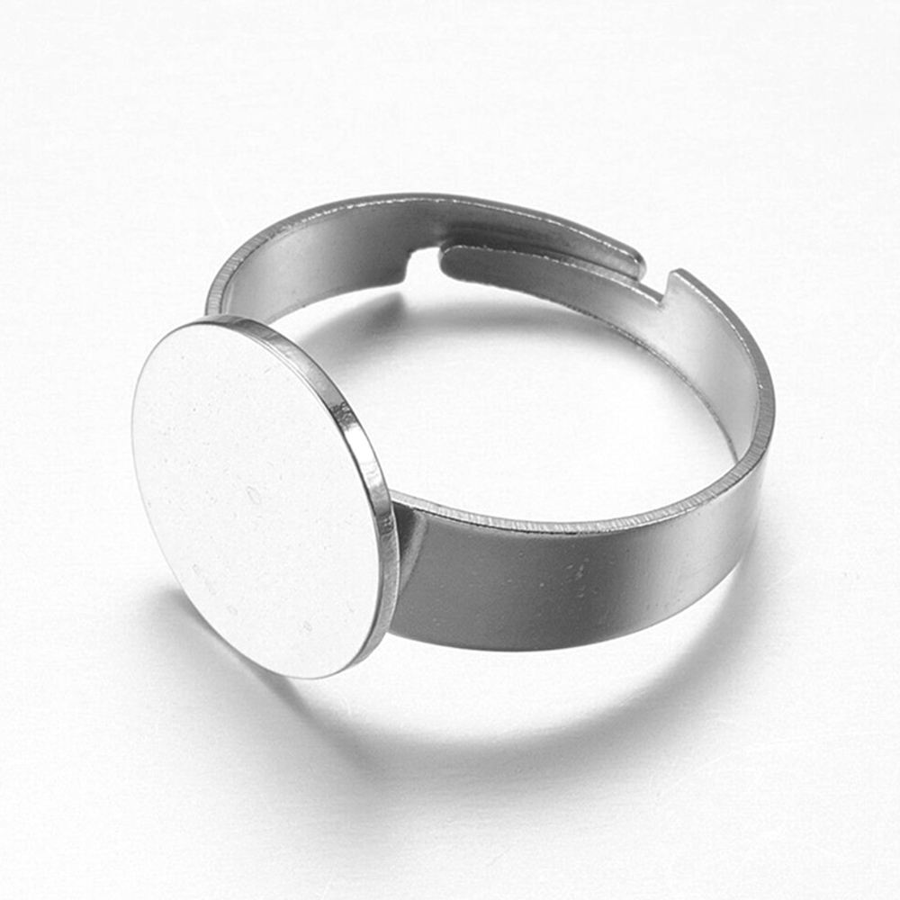 10個のステンレススチールリング、調節可能なリング、平らなベ - Ring Blank Adjustable のレビューと価格