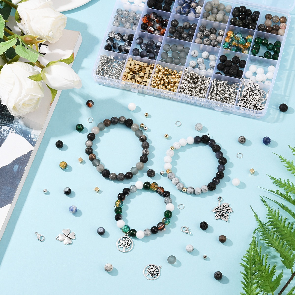 天然石 宝石 ジュエリー製作 ビーズ DIYキット ブレスレ - Jewelry Making Kits For Girls のレビューと価格