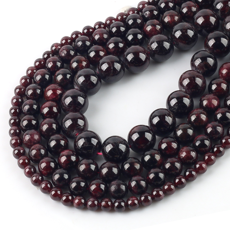卸売ファイン AAA + 天然ガーネットラウンドストーンビー - Jewelry Making Materials Wholesale のレビューと価格