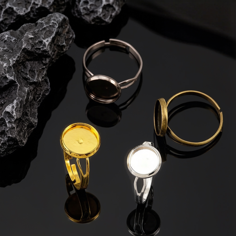 10個/ロット 調整可能なブランクリングベース 直径8mm  - Ring Blank Adjustable のレビューと価格