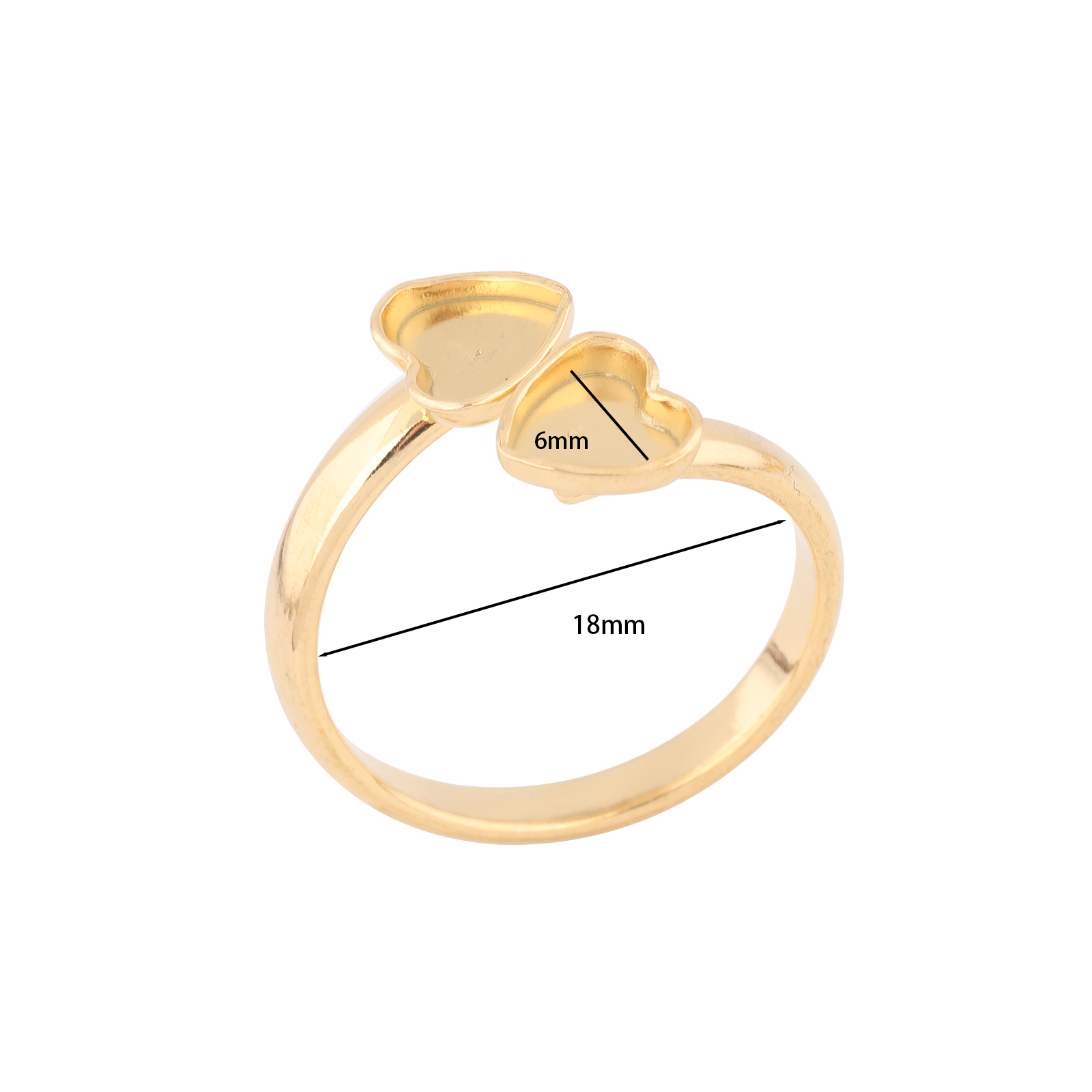 10 個ステンレス鋼ゴールドメッキフィット 6 ミリメートル - Ring Blank Adjustable のレビューと価格