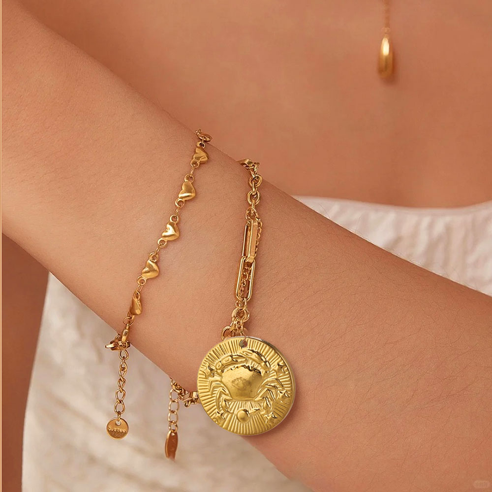 5個入り ステンレス製 12星座チャーム コネクター 金メッ - Jewelry Making Materials Wholesale のレビューと価格