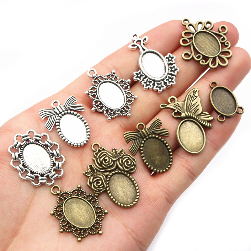 20個入り10x 14mmカボションオーバルペンダントブラン - Jewelry Making Tray のレビューと価格