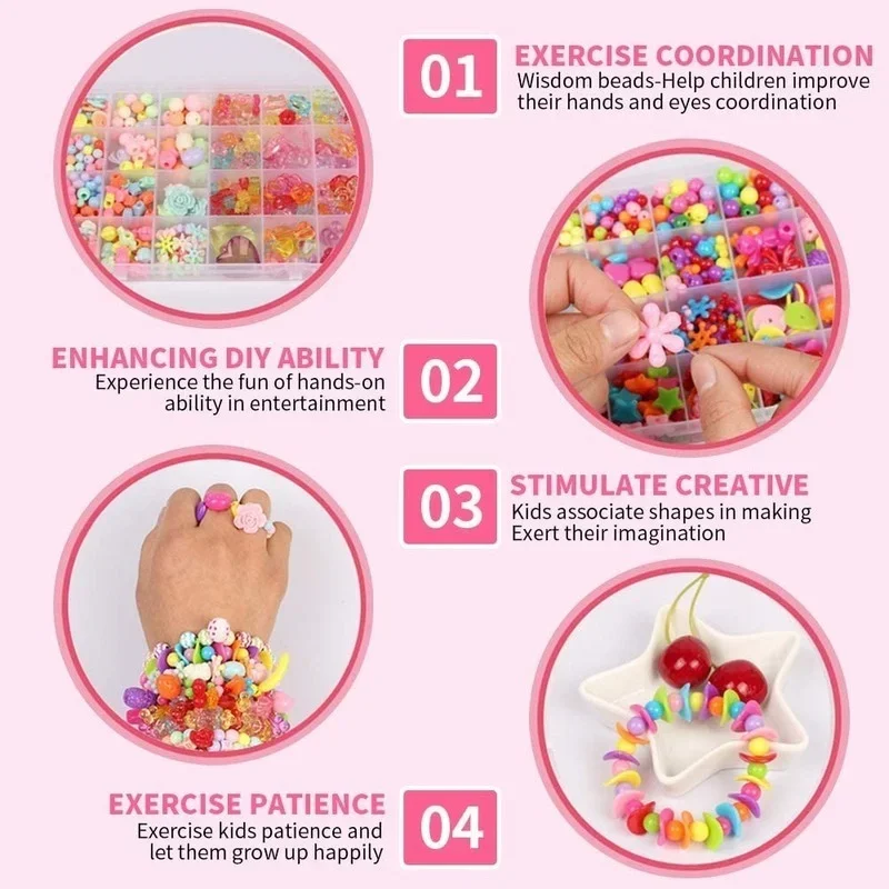 DIY-女の子のためのジュエリー作りキット,ビーズセット,ブ - Jewelry Making Kits For Girls のレビューと価格